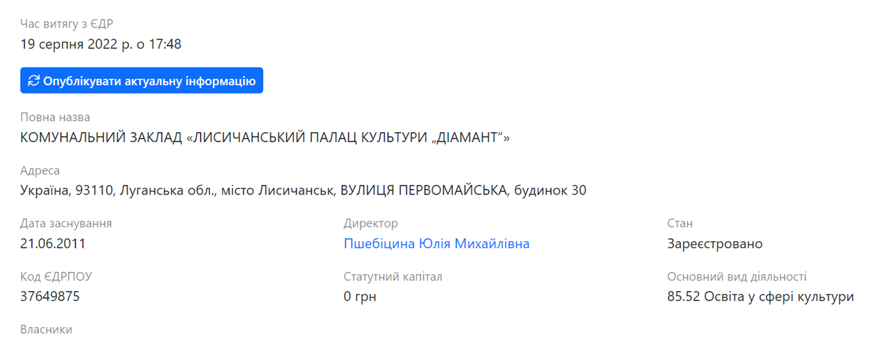 Скрин з сайту OpenDataBot