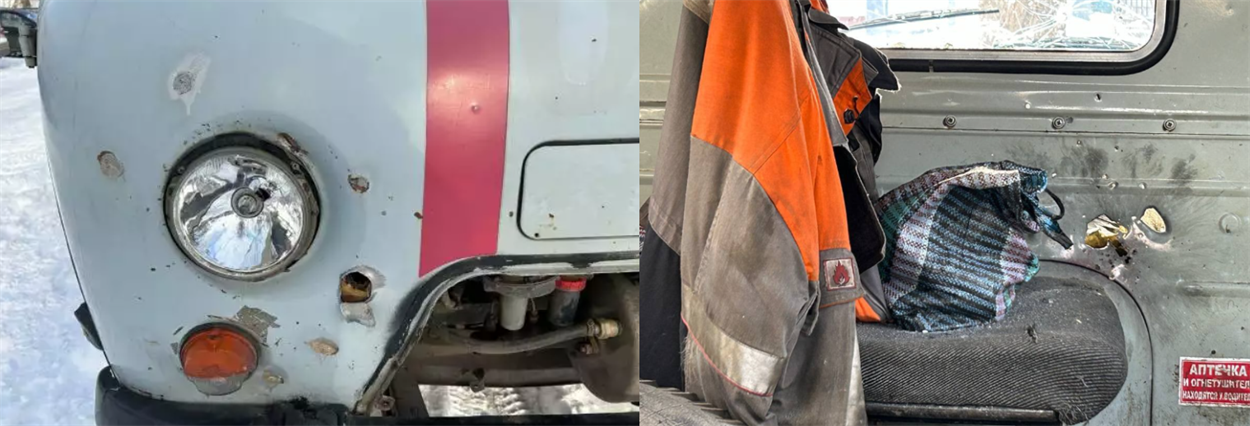 В окупованому Лисичанську карета швидкої допомоги отримала пошкодження від обстрілу, 16.01.2024